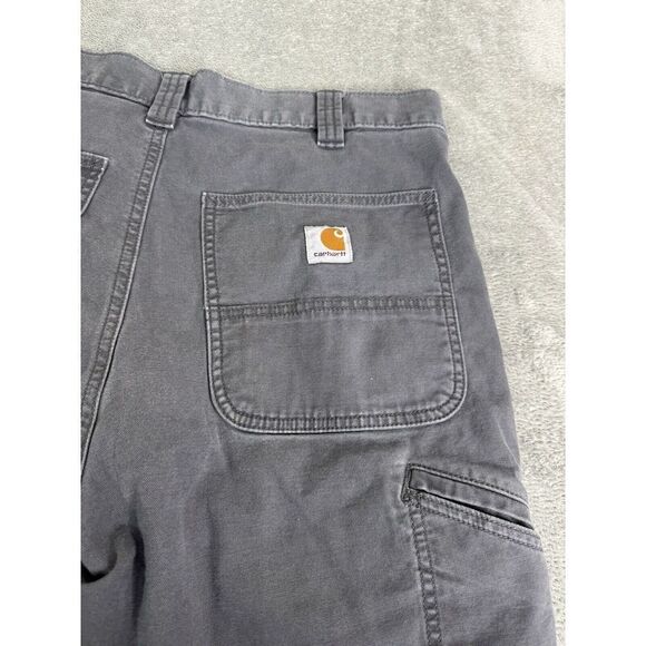 Carhartt Rugged Flex Relaxed Fit Canvas Work Short Men's Size 34 Gray - Picture 3 of 11